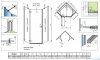 Radaway Essenza Black Ptj kabina pięciokątna 100x100cm lewa szkło przejrzyste 1385010-54-01L/1385051-01-01